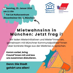 Veranstaltungseinladung für den 25. Januar um 11 Uhr im Fat Cat (ehemaliger Gasteig)